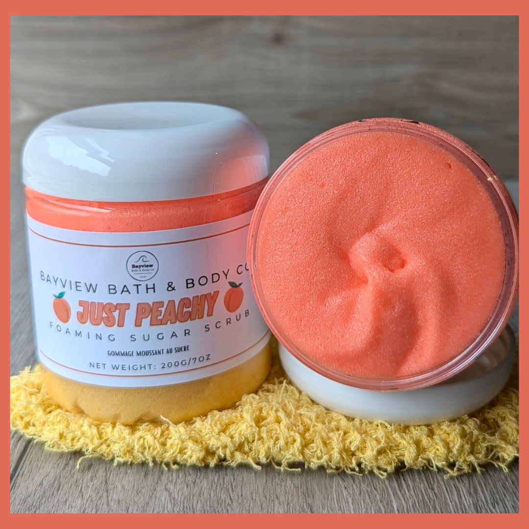 Just Peachy Foaming Sugar Scrub - 200g Jar