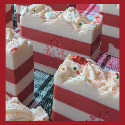 Cherry Candy Cane Artisan Bar Soap