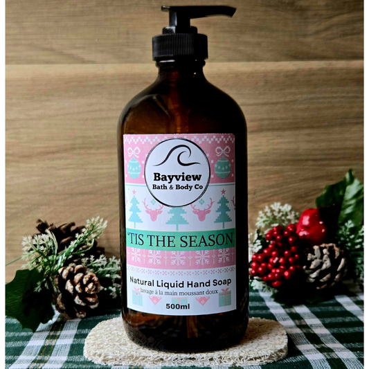 'Tis The Season Natural Liquid Hand Soap - 500ml Glass Bottle with Pump