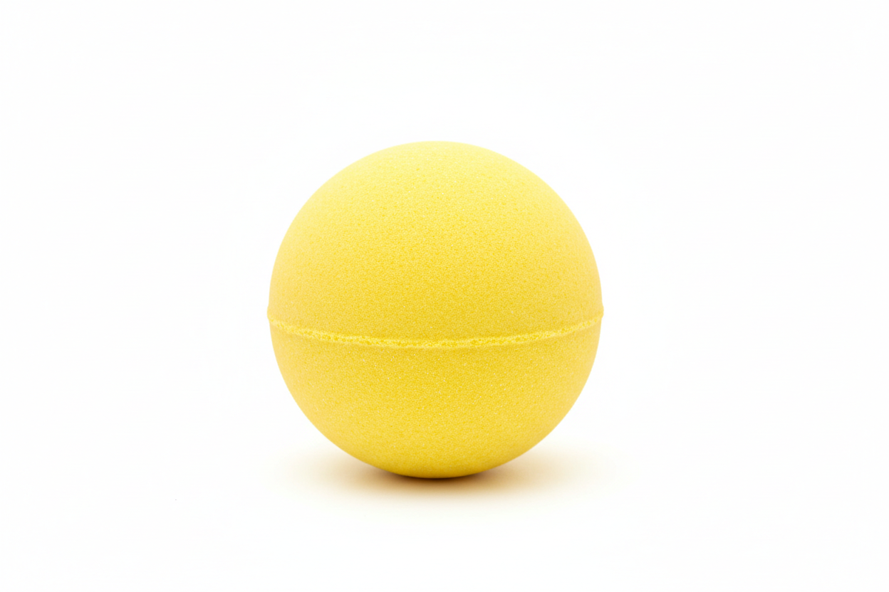 yellow round bath bomb